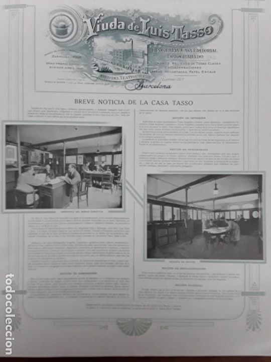 Collezionismo di affissi: TIPOGRAFIA CASA EDITORIAL FOTOGRABADO VIUDA DE LUIS TASSO MEDIDAS 30 X40 CM 2 HOJAS A&Ntilde;O 1917