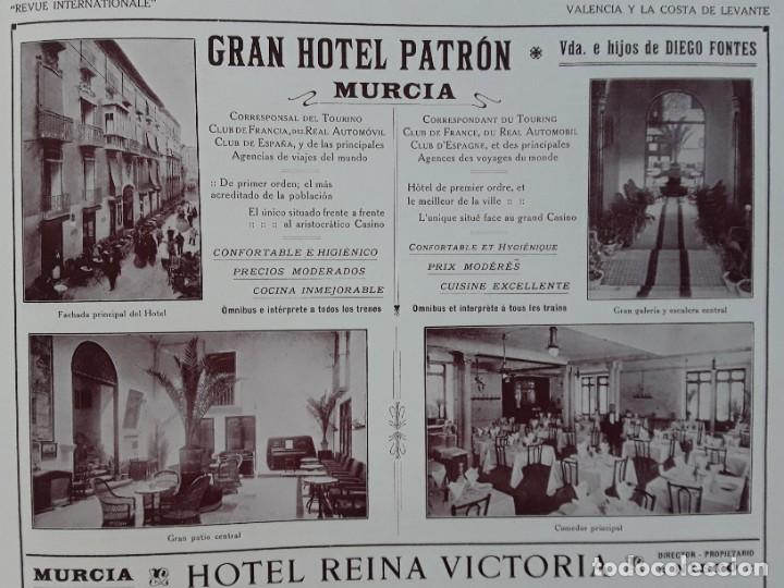 Collezionismo di affissi: GRAN HOTEL PATRON MURCIA DIEGO FONTES / HOTEL REINA VICTORIA NIETO PROPIETARIO HOJA A&Ntilde;O 1917