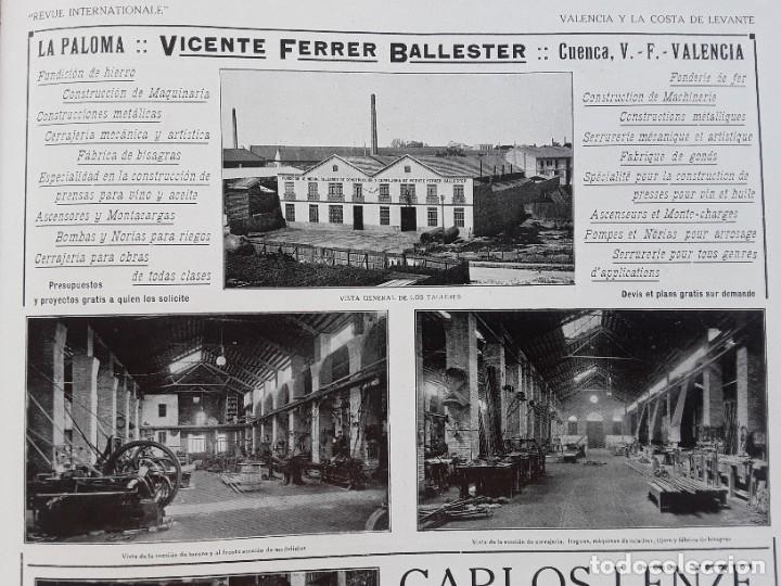 Collezionismo di affissi: FUNDICION HIERRO VICENTE FERRER BALLESTER VALENCIA / ALMACENES CARLOS LENZE TUBERIAS BOMBAS A&Ntilde;O 1917