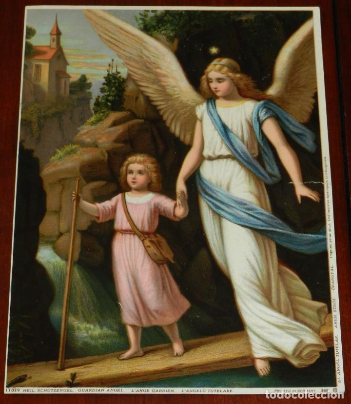 Sammeln von Plakaten: CARTEL TIPO LITOGRAFIA DEL GUARDIAN ANGEL, HEIL SCHUTZENGEL, N. 17079, IMP. EN ALEMANIA, MIDE 26,5 X