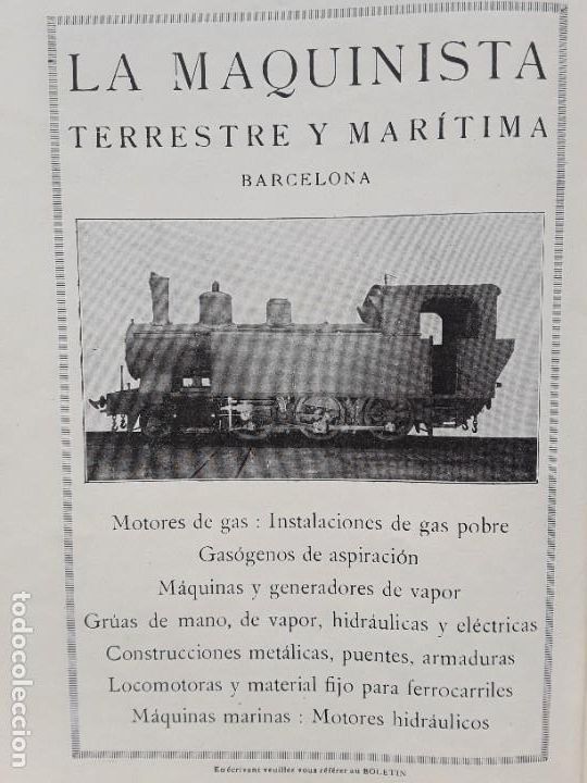 Colecionismo de cartazes: LA MAQUINISTA TERRESTRE Y MARITIMA BARCELONA HOJA A&Ntilde;O 1916