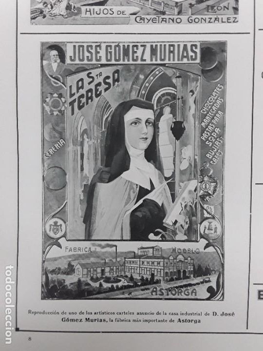Collectionnisme d'affiches: JOSE GOMEZ MURIAS ASTORGA LA SANTA TERESA FABRICA JABONES LA CONCEPCION GALLARDO Y CARRILLO A&Ntilde;O 1917