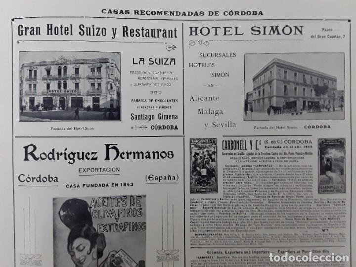 Colecionismo de cartazes: HOTEL SUIZO HOTEL SIMON ACEITE CARBONELL RODRIGUEZ HERMANOS ACEITES OLIVA CORDOBA HOJA 1927