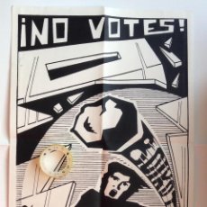 Coleccionismo de carteles: NO VOTES BOIKOT ORGANIZA Y EXTIENDE LA RESISTENCIA CARTEL ANARQUÍA ÁCRATA. Lote 318628478