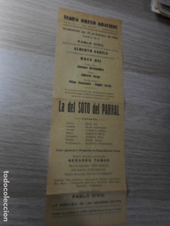 Coleccionismo de carteles: TEATRO ORFEO GRACIENC 1966.PABLO CIVIL.ALBERTO AGUILA.ROSA GIL.ALBERTO GRAU.PILAR MASSANES.