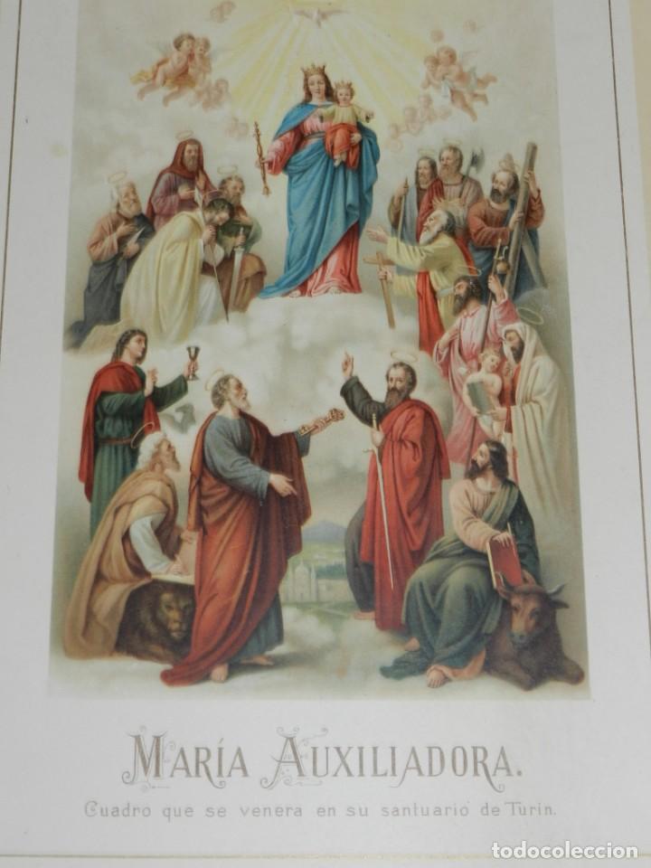 Collectionnisme d'affiches: CARTEL DE MARIA AUXILIADORA, CUADRO QUE SE VENERA EN SU SANTUARIO DE TURIN, REALIZADO EN CARTULINA,