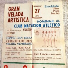Coleccionismo de carteles: 1963 ENTOLDADO PZA. POETA BOSCÁN (BARCELONETA) GRAN VELADA ARTÍSTICA 27/9 VIERNES. Lote 320426493