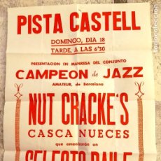 Coleccionismo de carteles: 50/60´S. CA. PISTA CASTELL MANRESA BAILE CON EL CONJUNTO CAMPEÓN AMATEUR DE JAZZ ”NUT CRACKE´S”. Lote 320441508