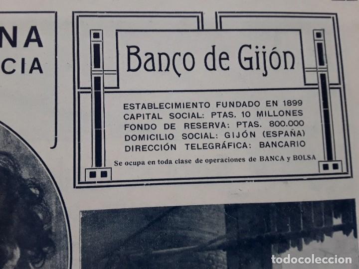 Colecionismo de cartazes: BANCO DE GIJON CAPITAL SOCIAL PTAS 10 MILLONES HOJA PUBLICIDAD A&Ntilde;O 1907