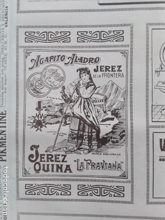 Coleccionismo de carteles: JEREZ QUINA LA PRAVIANA AGAPITO ALADRO JEREZ FRONTERA TOMAS PEREZ ROMEU ISLA CRISTINA CONSERVAS
