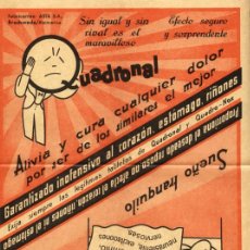 Coleccionismo de carteles: CA 1920: QUADRONAL, QUADRONOX. MEDICAMENTOS ASTA AG CHEMISCHE FABRIK