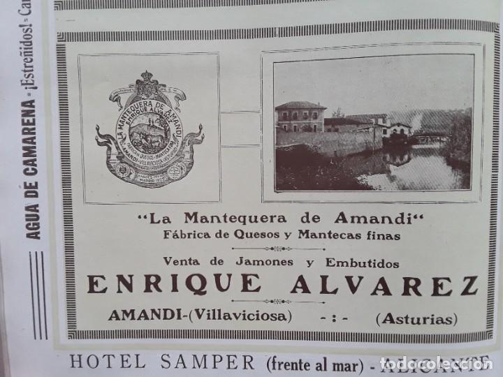 Collezionismo di affissi: FABRICA LA MANTEQUERA DE AMANDI QUESOS MANTECAS FINAS ENRIQUE ALVAREZ VILLAVICIOSA HOJA A&Ntilde;O 1926