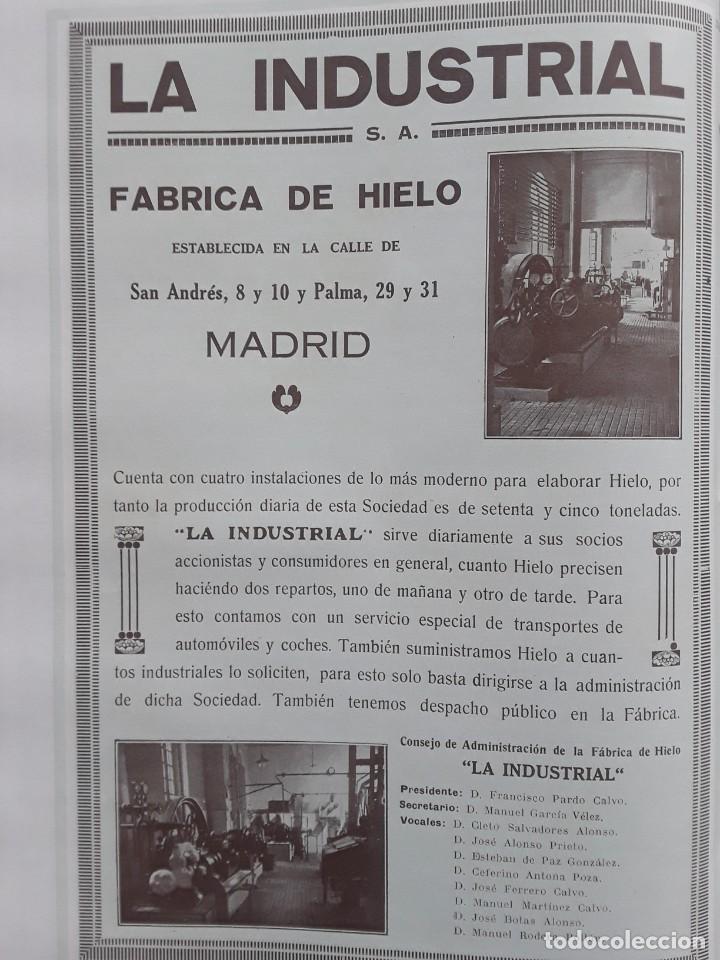 Coleccionismo de carteles: FABRICA DE HIELO LA INDUSTRIAL CONSEJO ADMINISTRACION FABRICA MADRID HOJA A&Ntilde;O 1926
