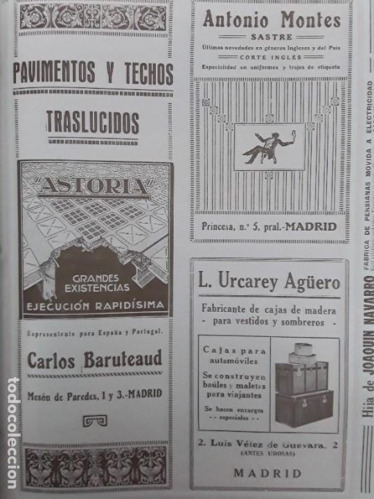 Collezionismo di affissi: PAVIMENTOS Y TECHOS TRASLUCIDOS ASTORIA CARLOS BARUTEAUD CALLE MESON PAREDES 1-3 MADRID HOJA 1926
