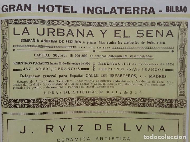 Collezionismo di affissi: LA URBANA Y EL SENA COMPA&Ntilde;IA ANOJIMA DE SEGUROS CALLE ESPARTEROS 1 MADRID HOJA A&Ntilde;O 1926
