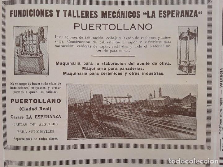 Collezionismo di affissi: FUNDICIONES TALLERES MECANICOS LA ESPERANZA PUERTOLLANO GARAGE LA ESPERANZA HOJA A&Ntilde;O 1926