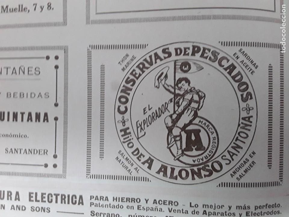 Collezionismo di affissi: CONSERVAS DE PESCADO EL EXPLORADOR HIJOS XE A.ALONSO SANTO&Ntilde;A SARDINAS SALMON ANCHOAS HOJA 1926