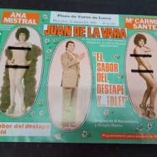 Coleccionismo de carteles: PLAZA TOROS LORCA MURCIA 1976 DESTAPE TRANSICION VARIEDADES JUAN DE LA VARA ANA MISTRAL SANTEL. Lote 346674433