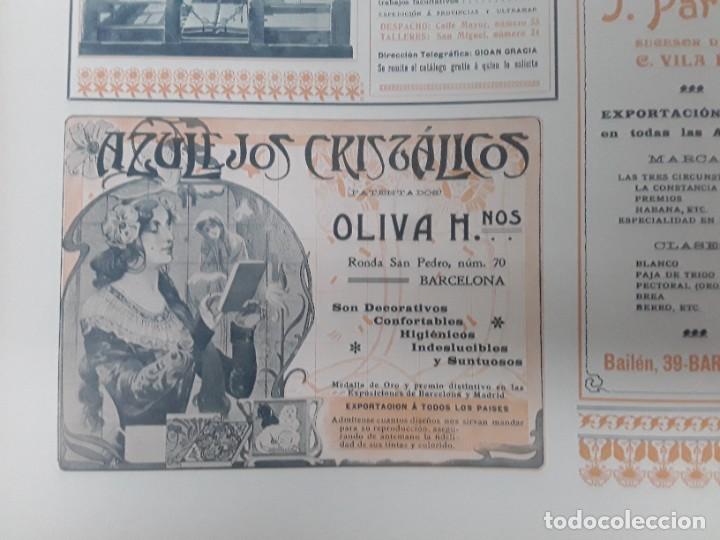Colecionismo de cartazes: AZULEJOS CRISTALICOS OLIVA HERMANOS CL/ RONDA DE SAN PEDRO N&ordm;70 BARCELONA A&Ntilde;O 1907