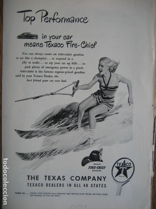 Colecionismo de cartazes: Texaco. Anuncio publicitario revista americana. 1948. 25 x 17 cms