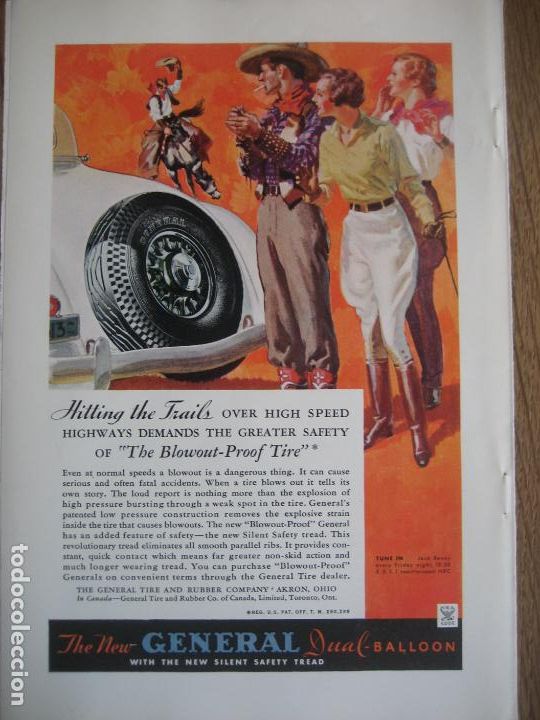Sammeln von Plakaten: General Tire. Neumaticos. Tires. Anuncio publicitario revista americana. A&ntilde;os 30. 25 x 17 cms