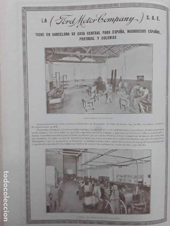 Poster collecting: FABRICA DE LA FORD MOTOR COMPANY S.A.E. AVENIDA DE ICARIA 149 BARCELONA 2 HOJAS A&Ntilde;O 1926