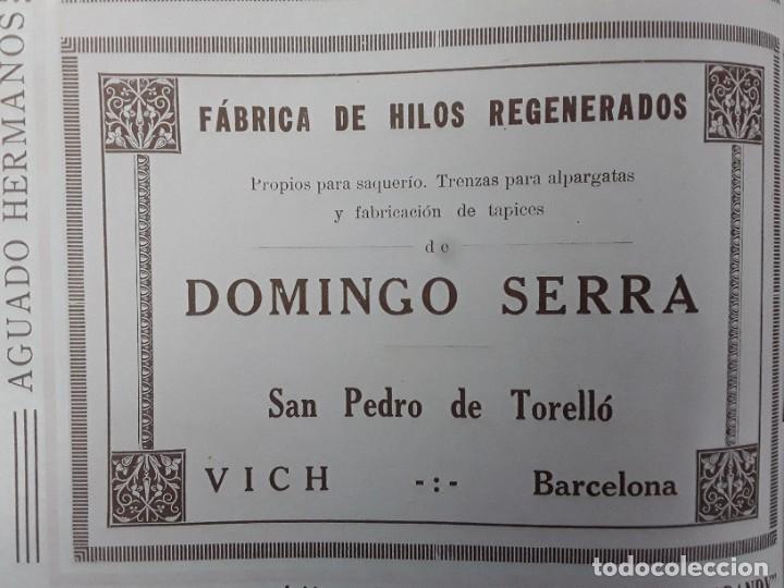 Poster collecting: FABRICA HILOS REGENERADOS DOMINGO SERRA SAN PEDRO TORELLO VICH VIC BARCELONA HOJA A&Ntilde;O 1926