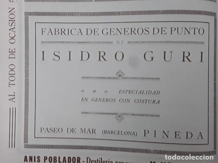 Poster collecting: FABRICA GENEROS DE PUNTO DE ISIDRO GURI GENEROS CON COSTURA PINEDA BARCELONA HOJA A&Ntilde;O 1926