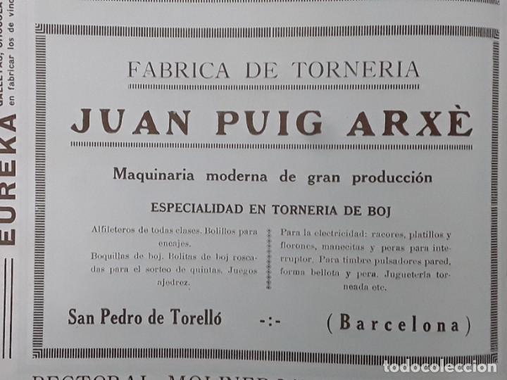 Poster collecting: FABRICA DE TORNERIA JUAN PUIG ARXE TORNERIA DE BOJ SAN PEDRO DE TORELLO BARCELONA HOJA A&Ntilde;O 1926