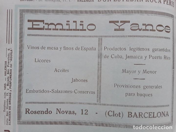 Poster collecting: VINOS LICORES ACEITES JABONES CONSERVAS EMBUTIDOS EMILIO YANCE CL/ ROSENDO NOVAS 12 BARCELONA 1926