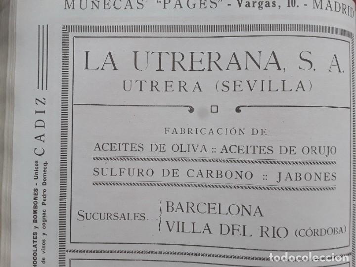 Colecionismo de cartazes: FABRICA ACEITES OLIVA ORUJO JABONES LA UTRERANA UTRERA SEVILLA BARCELONA VILLA DEL RIO HOJA A&Ntilde;O 1926