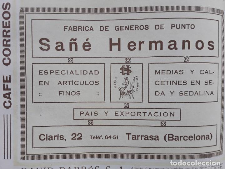 Poster collecting: FABRICA DE GENEROS DE PUNTO SA&Ntilde;E HERMANOS CL/ CLARIS 22 TATTASA TERRASSA MEDIAS HOJA A&Ntilde;O 1926