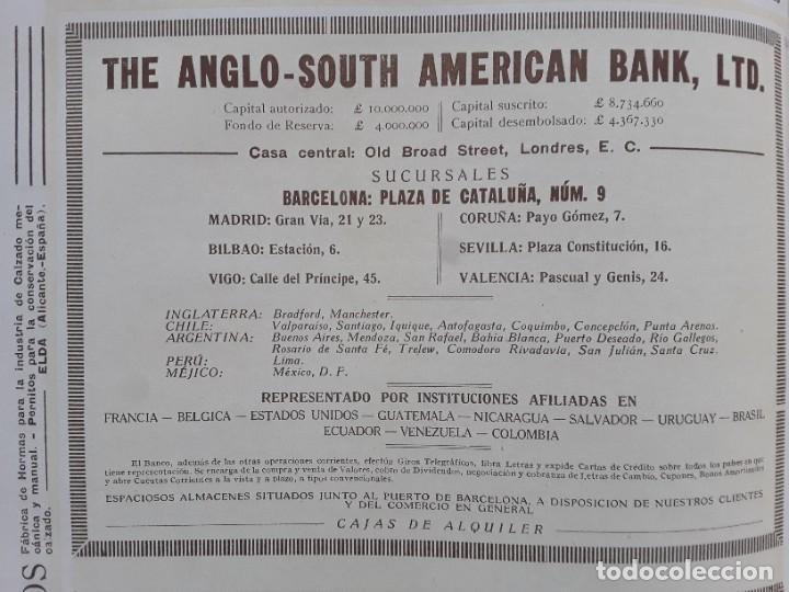 Poster collecting: THE ANGLO - SOUTH AMERICAN BANK,LTD BARCELONA HOJA A&Ntilde;O 1926