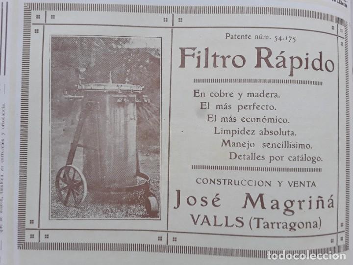 Poster collecting: FILTRO RAPIDO JOSE MAGRI&Ntilde;A VALLS TARRAGONA PATENTE HOJA A&Ntilde;O 1926