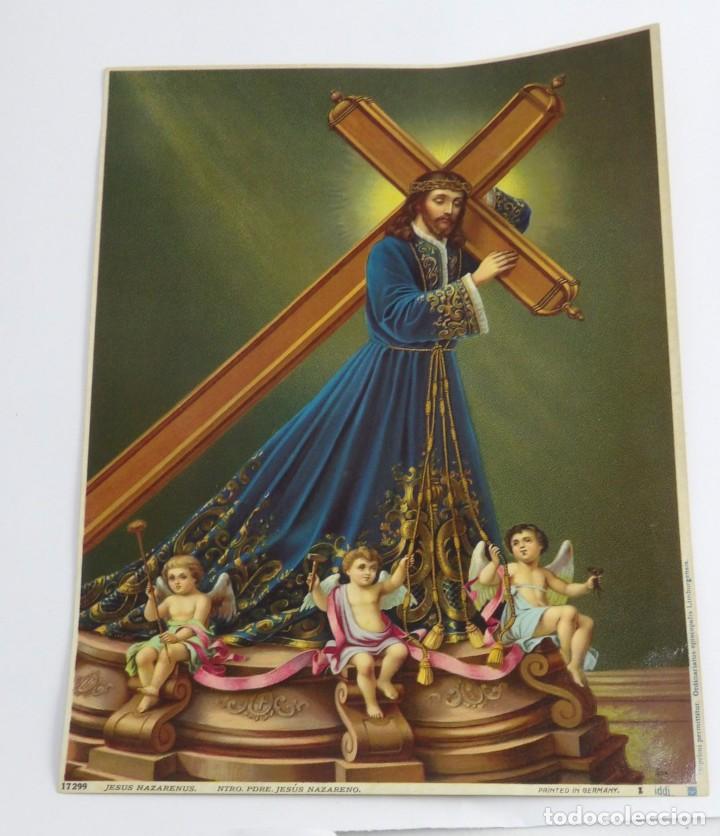 Sammeln von Plakaten: LAMINA RELIGIOSA DE NUESTRO PADRE JESUS DE NAZARENO, N. 17299, PRINTED IN GERMANY, MIDE 25 X 18 CMS.