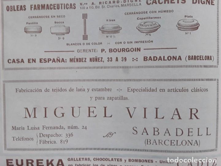 Poster collecting: FABRICA TEJIDOS DE LANA Y ESTAMBRE MIGUEL VILAR SABADELL BARCELONA HOJA A&Ntilde;O 1926