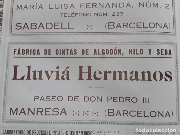 Poster collecting: FABRICAS DE CINTAS ALGODON,HILO Y SEDA LLUVIA HERMANOS PASEO DON PEDRO 2 MANRESA HOJA A&Ntilde;O 1926