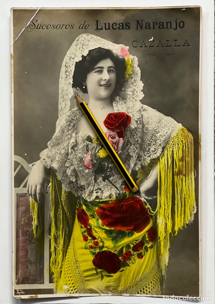 Sammeln von Plakaten: CAZALLA DE LA SIERRA, Cartel fotogr&aacute;fico Sucesores de Lucas Naranjo (h.1930?) Med&iacute;das: 20x31