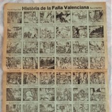 Coleccionismo de carteles: CARTEL HISTÒRIA DE LA FALLA VALENCIANA - EDICIONS LO RAT PENAT - 31 X 43 CM - MUY ANTIGUO. Lote 345335043