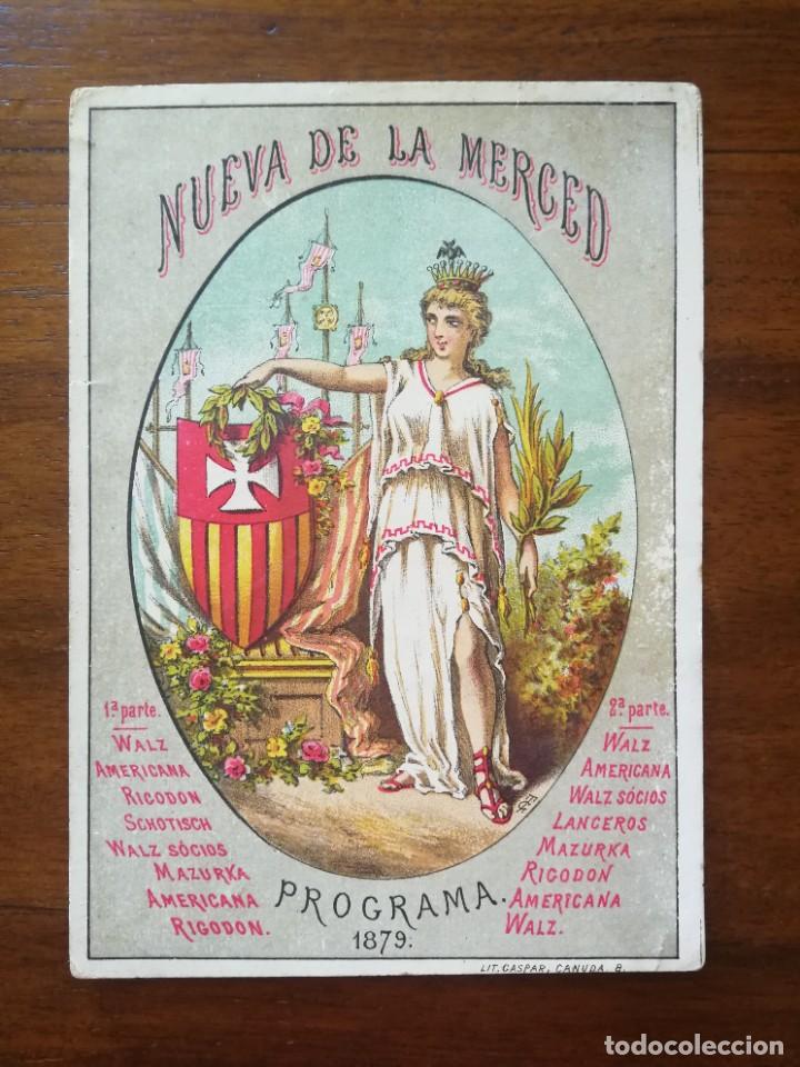 Coleccionismo de carteles: INVITACION BAILE DE CARNAVAL / MASCARAS - NUEVA DE LA MERCED - Programa 1879 - Foto 1