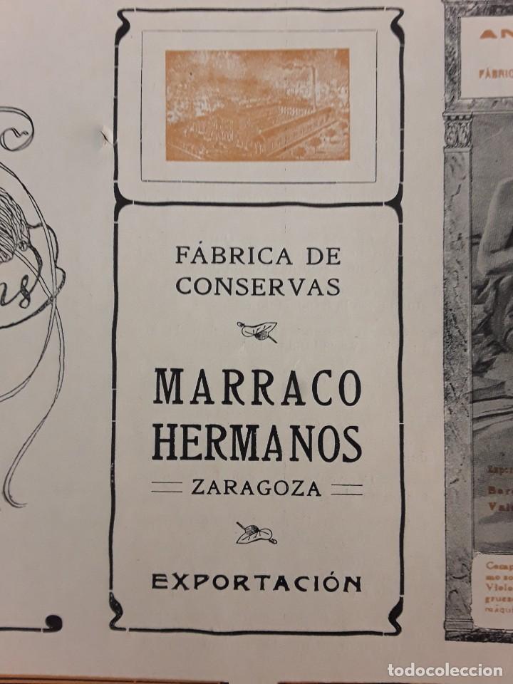 Sammeln von Plakaten: FABRICA DE CONSERVAS MARRACO HERMANOS ZARAGOZA HOJA A&Ntilde;O 1913