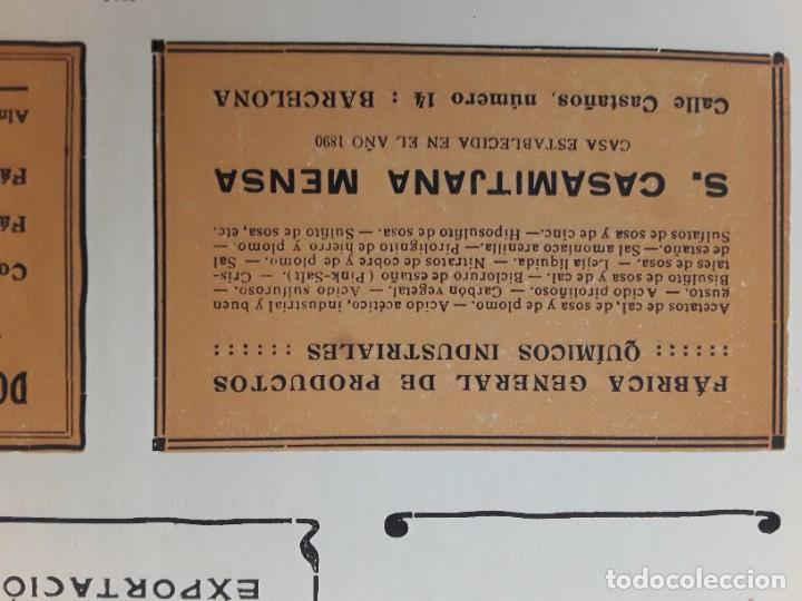 Sammeln von Plakaten: FABRICA PRODUCTOS QUIMICOS INDUSTRIALES S.CASAMITJANA MENSA BARCELKNA HOJA A&Ntilde;O 1913
