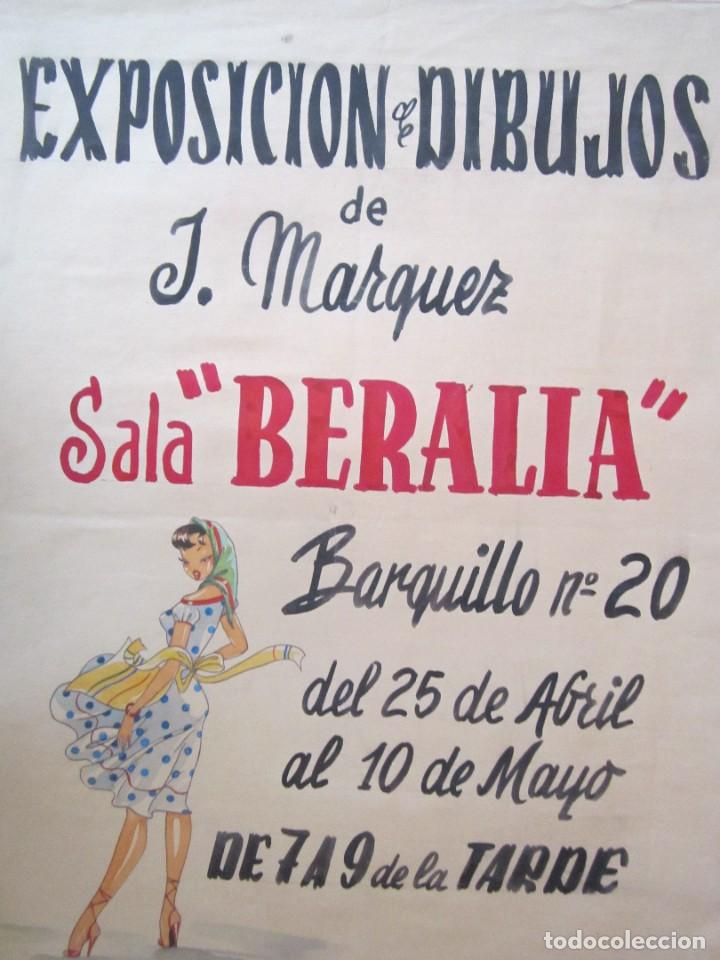 Poster collecting: CARTEL DE EXPOSICION DE DE DIBUJOS SALA BERALIA EXPONE J, MARQUEZ CARTELISTA DE PELICULAS 45X60 CM.