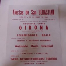 Coleccionismo de carteles: MAGNIFICO CARTEL DE CAPELLADES FIESTA SAN SEBASTIAN DEL 1964. Lote 354974183