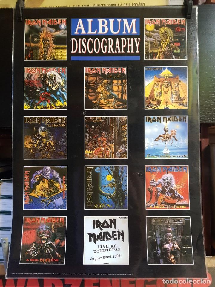 Coleccionismo de carteles: L&Aacute;MINA PLASTIFICADA (PLASTIFIED SHEET) IRON MAIDEN: DISCOGRAPHY 43CMX61CM