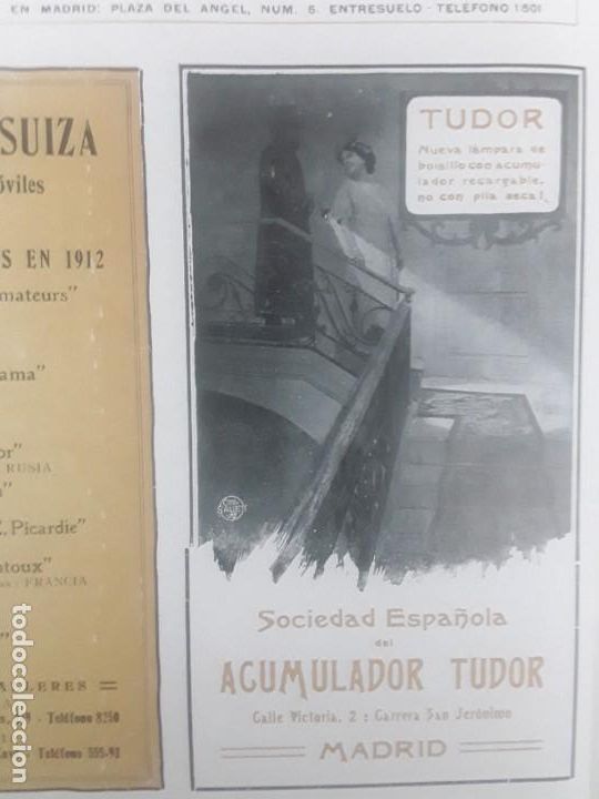 Sammeln von Plakaten: SOCIEDAD ESPA&Ntilde;OLA DEL ACUMULADOR TUDOR LAMPARA BOLSILLO ACUMULADOR RECARGABLE MADRID HOJA 1913