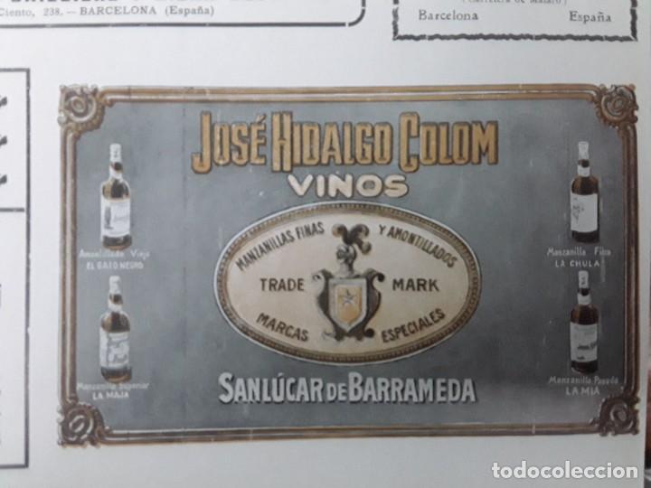 Sammeln von Plakaten: JOSE HIDALGO COLOM VINOS SAN LUCAR DE BARRAMEDA MANZANILLAS FINAS Y AMONTILLADOS HOJA 1913