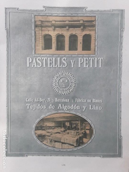 Poster collecting: PASTELLS Y PETIT TEJIDOS DE ALGODON Y LINO BARCELONA FABRICA EN BLANES HOJA A&Ntilde;O 1913