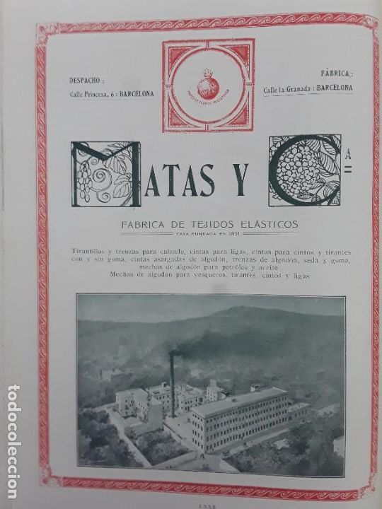 Poster collecting: MATAS Y C&ordf; FABRICA DE TEJIDOS ELASTICOS BARCELONA HOJA A&Ntilde;O 1913