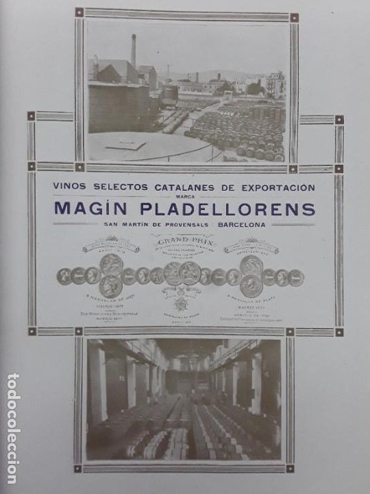 Colecionismo de cartazes: VINOS SELECTOS CATALANES MARCA MAGIN PLADELLORENS SAN MARTIN DE PROVENSALS HOJA A&Ntilde;O 1913